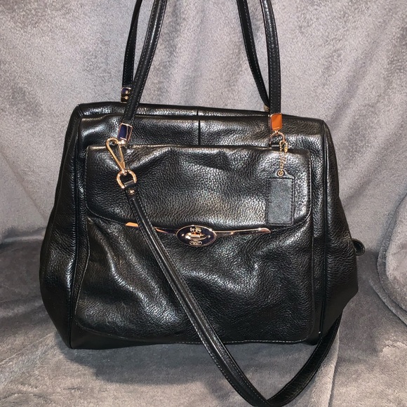 Coach Handbags - Coach Madison Black Leather Satchel Shoulder Bag